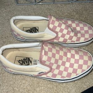 Size 7 Pink Checkered Vans